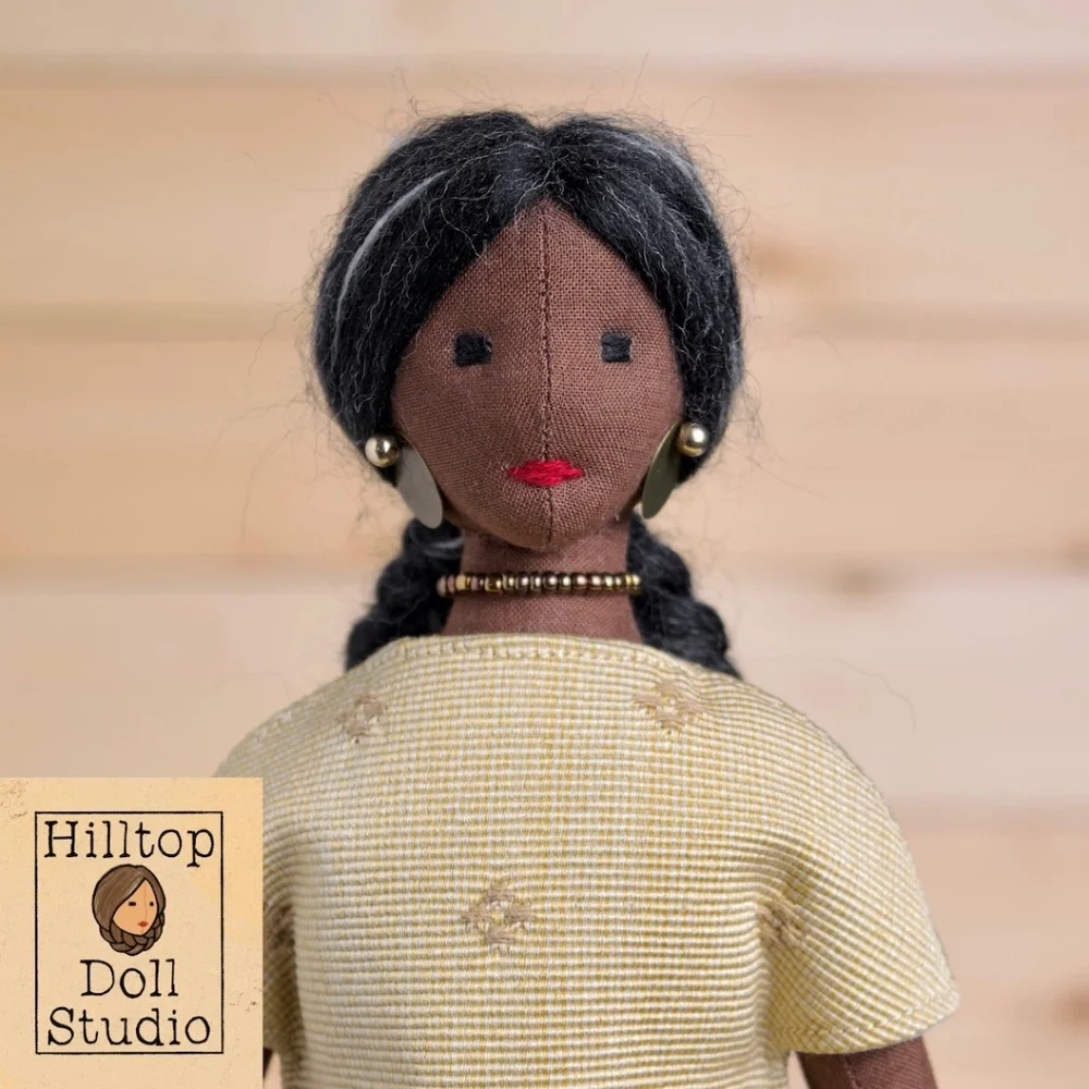 Fabric Doll "Annie" Handcrafted Textile Cloth Heirloom Primitive Doll - Picture 1 of 11